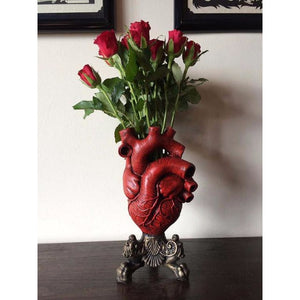 Red Anatomical Heart Vase