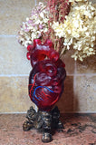 Translucent Red Heart Vase