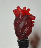 Translucent Red Heart Bottle Stopper